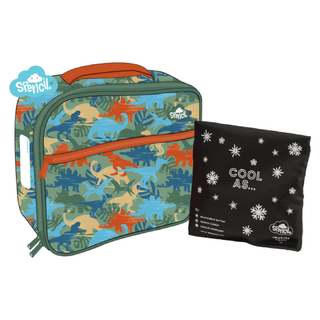 Spencil Little Cooler Lunch Bag + Chill Pack - Dinosaur Safari