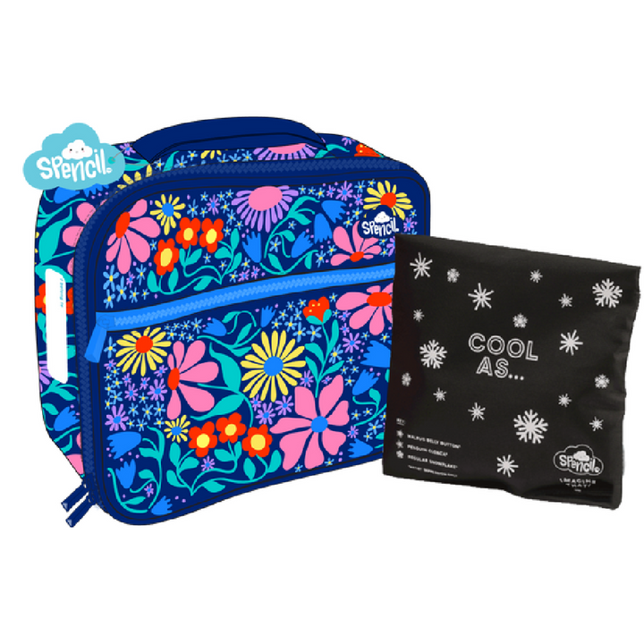 Spencil Little Cooler Lunch Bag + Chill Pack - Flower Fun
