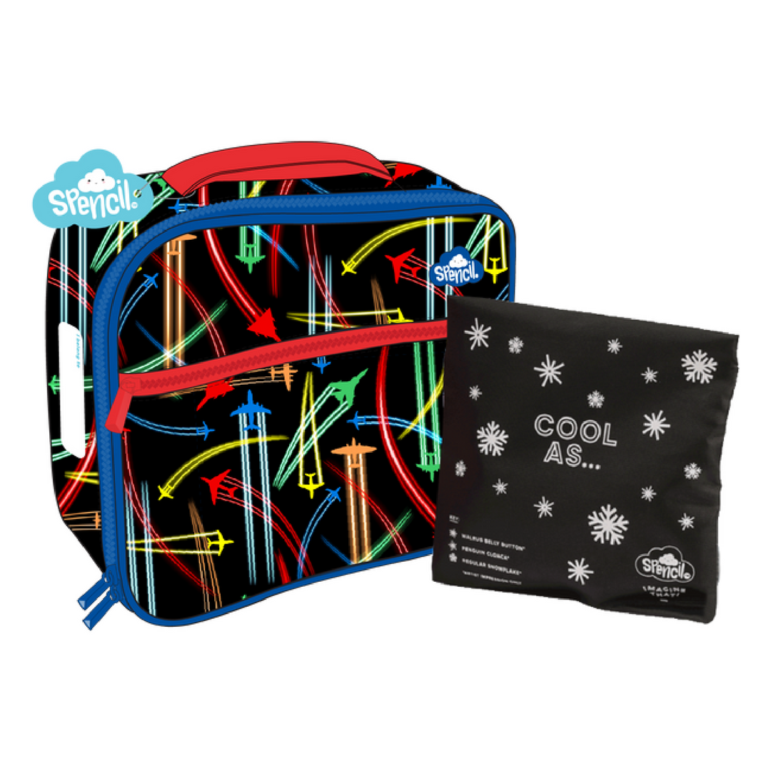 Spencil Little Cooler Lunch Bag + Chill Pack - Jet Planes