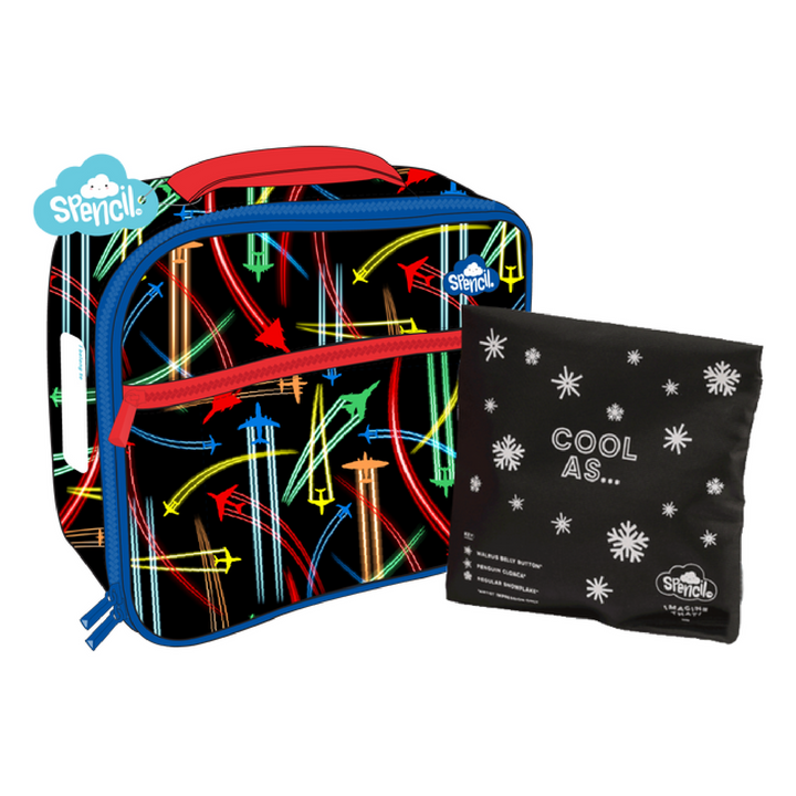 Spencil Little Cooler Lunch Bag + Chill Pack - Jet Planes