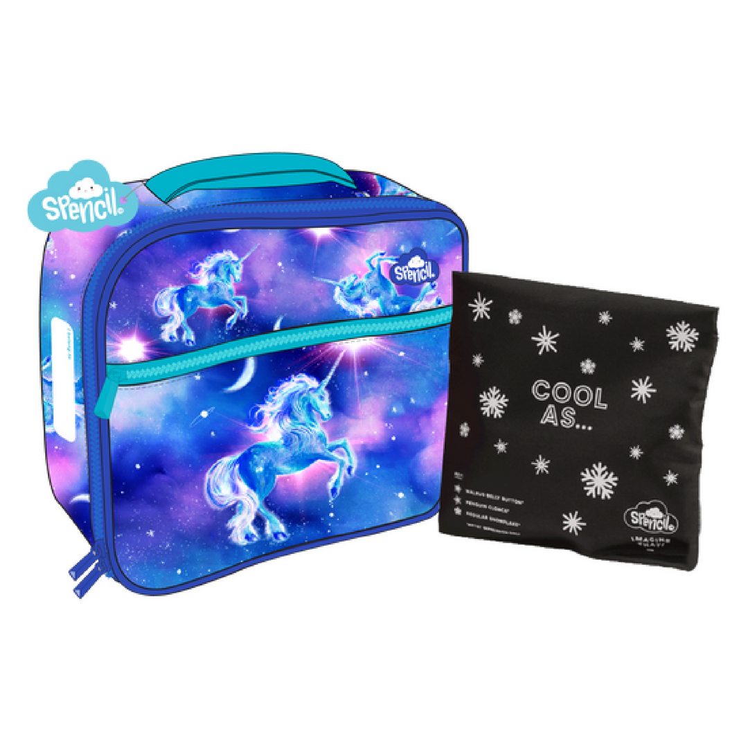 Spencil Little Cooler Lunch Bag + Chill Pack - Moonlit Unicorn