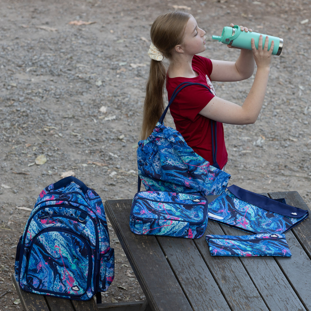 Spencil BIG Cooler Lunch Bag + Chill Pack - Liquid Marble