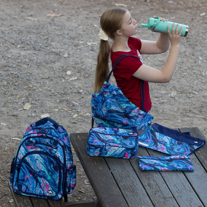 Spencil BIG Cooler Lunch Bag + Chill Pack - Liquid Marble
