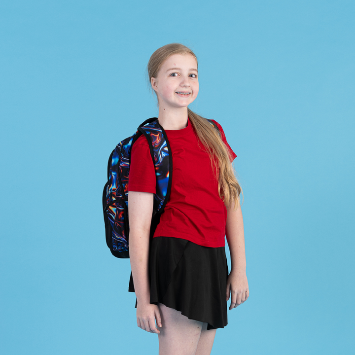 Spencil Big Kids Backpack - Metallic Waves