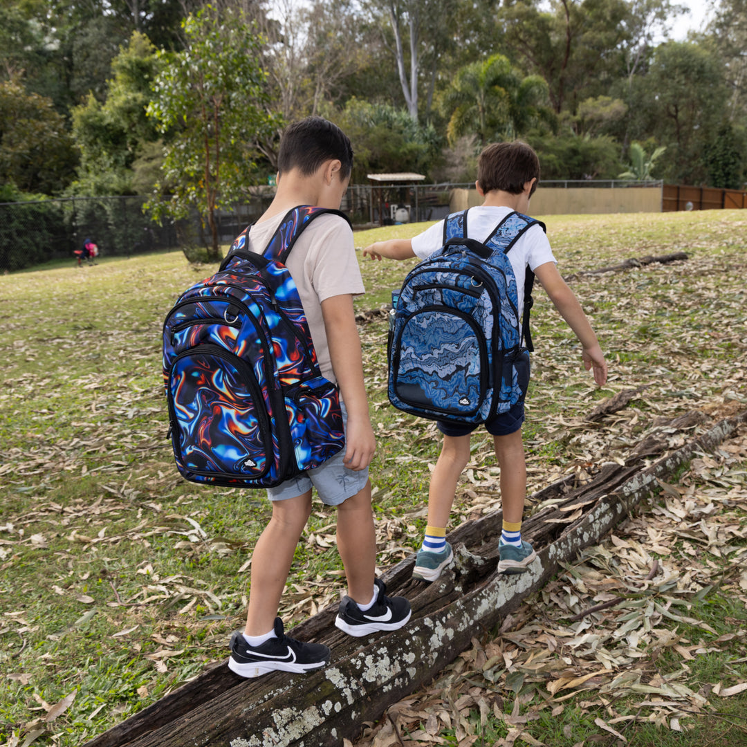 Spencil Big Kids Backpack - Metallic Waves