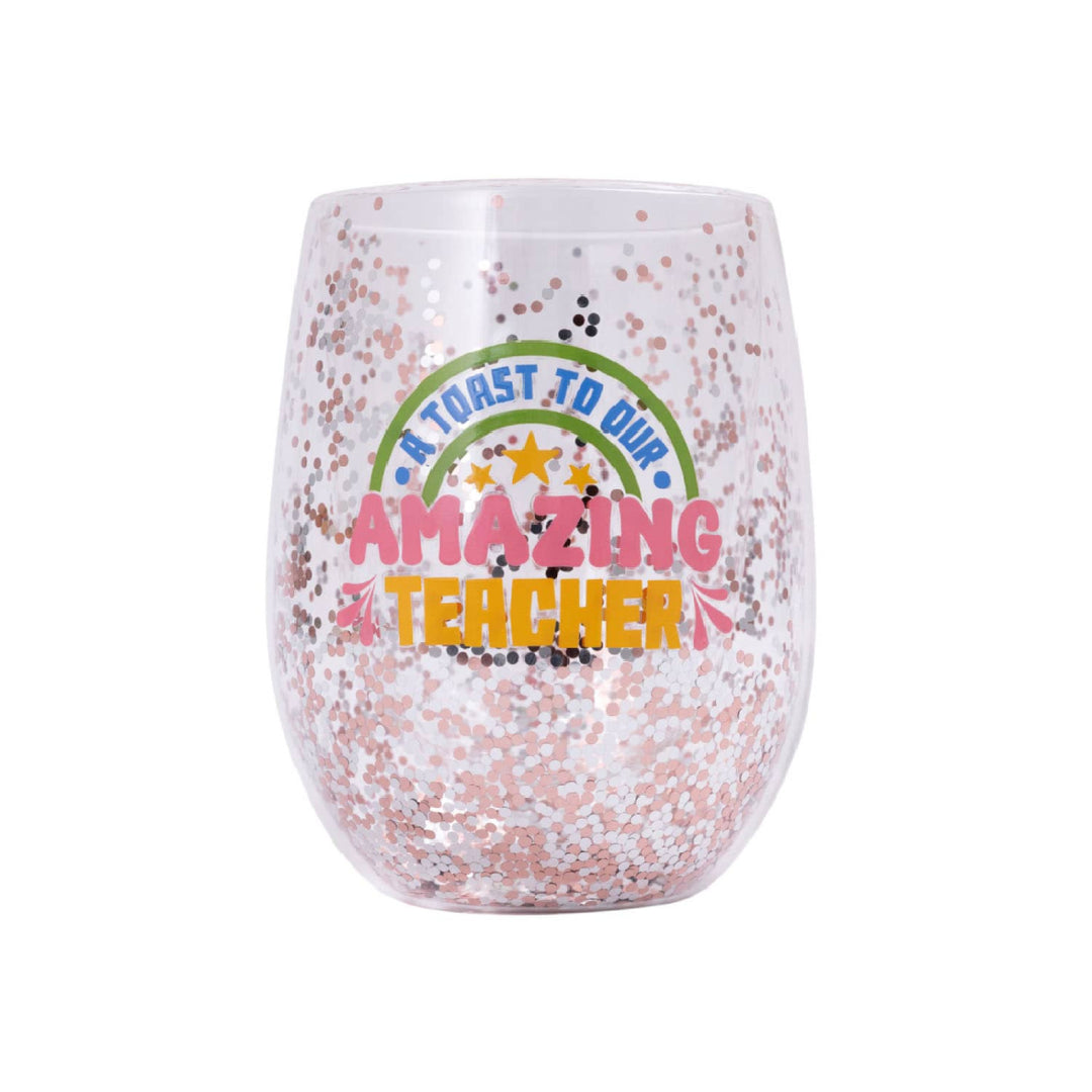 Splosh Amazing Teacher Glitter Wine Glass
