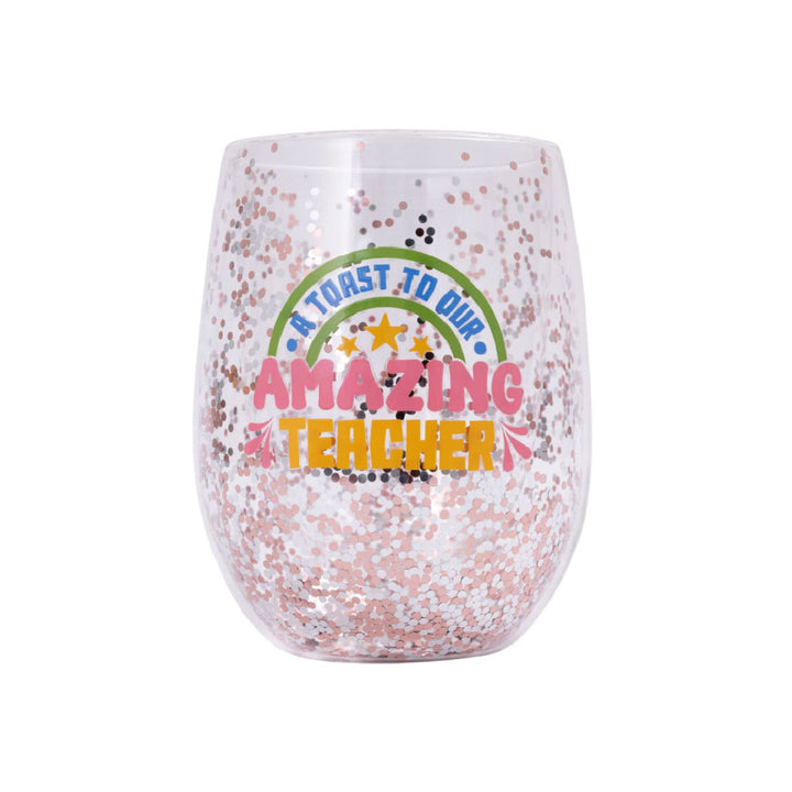Splosh Amazing Teacher Glitter Wine Glass