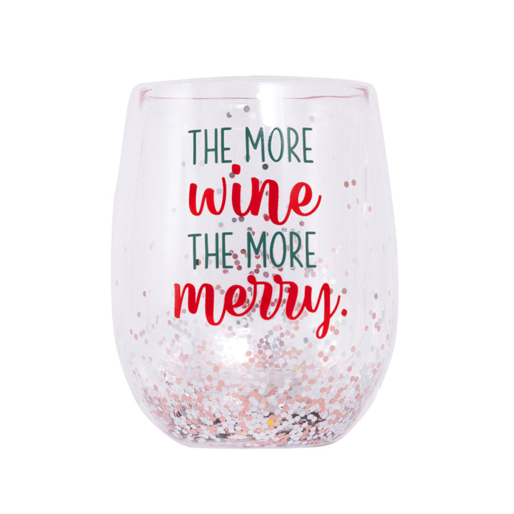 Splosh Stemless Christmas Wine Glass - Merrier