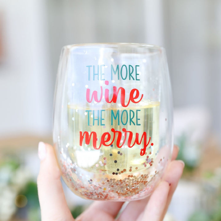 Splosh Stemless Christmas Wine Glass - Merrier