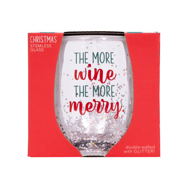 Splosh Stemless Christmas Wine Glass - Merrier