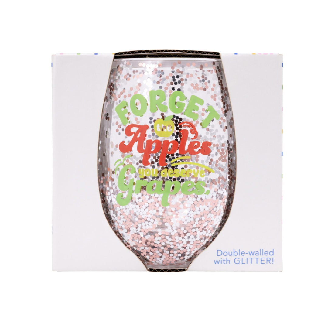 Splosh Teacher Grapes Glitter Wine Glass