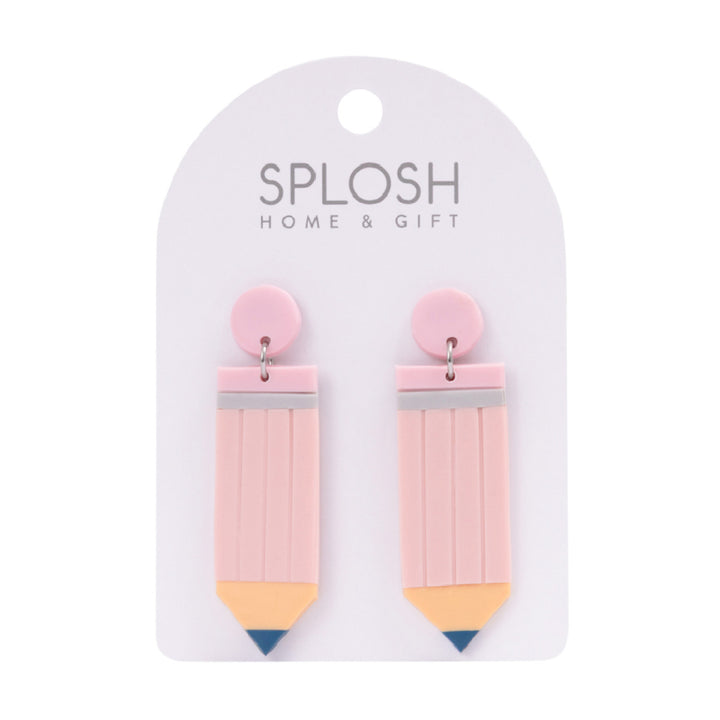 Splosh Teacher Pink Pencil Earrings