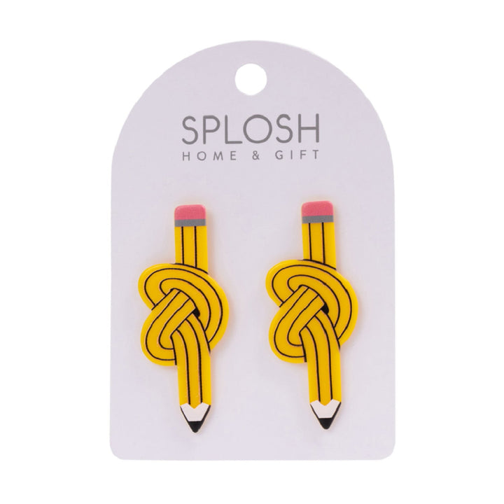 Splosh Teacher Yellow Pencil Earrings
