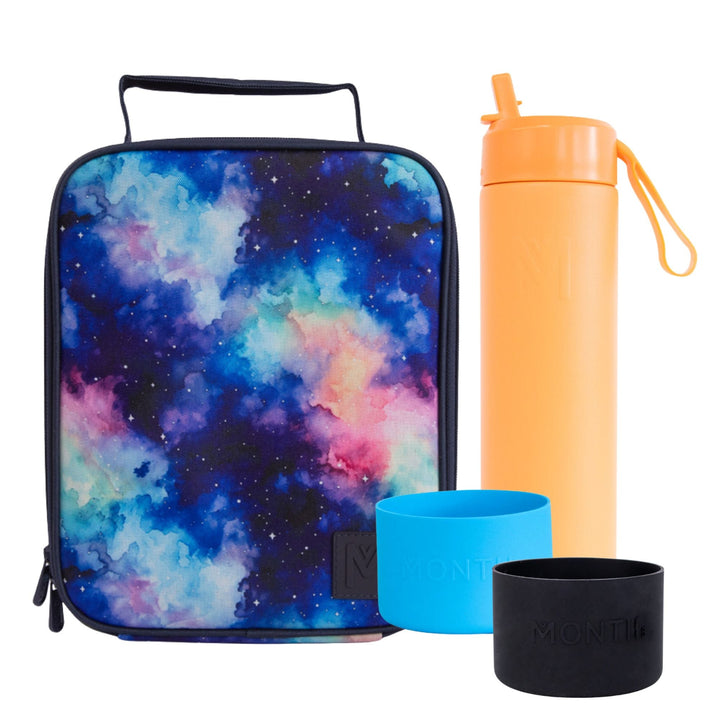 MontiiCo Large Lunch Bag & Sipper Bottle Bundle - Starlight