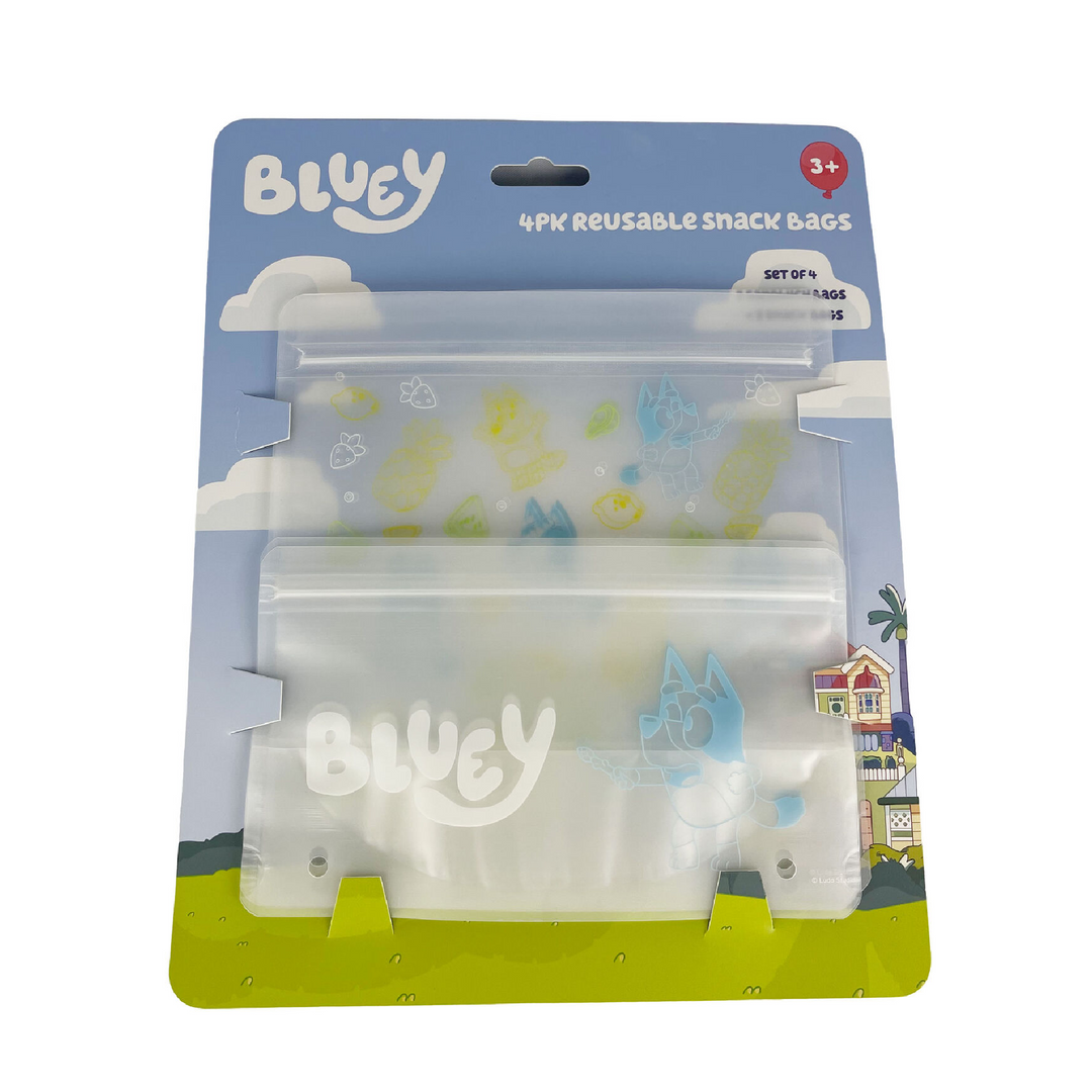 Bluey Reusable Snack & Sandwich Bags - 4pk