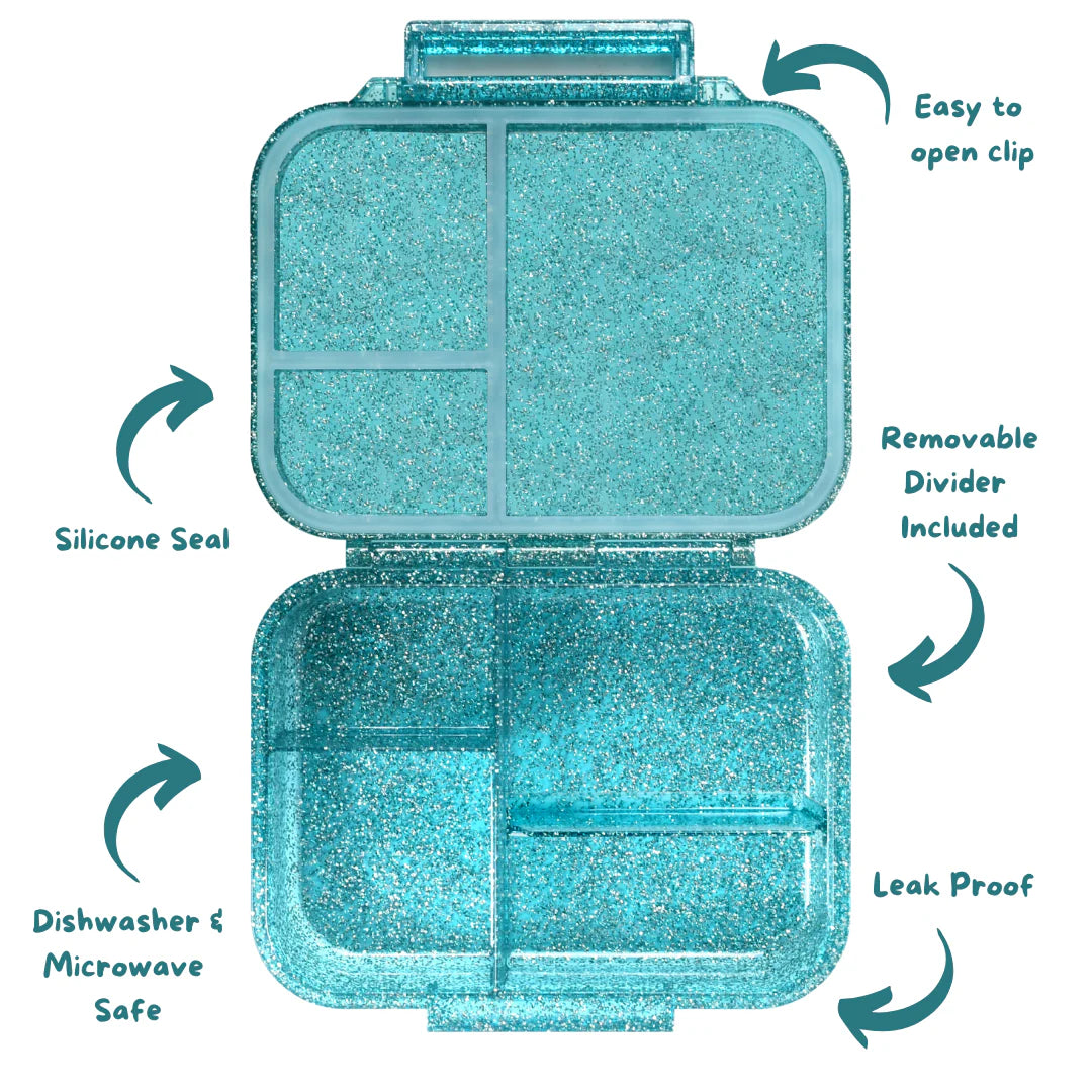 Mum Made Yum MINI Snack Bento Lunch Box - Sparkle Teal