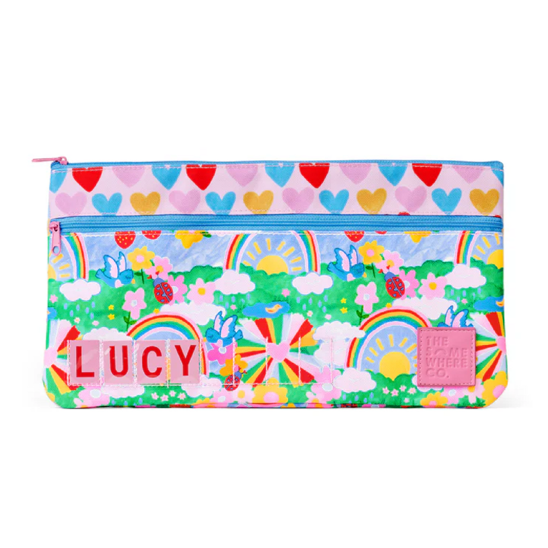 The Somewhere Co Mini ID Pencil Case - Rainbow Garden