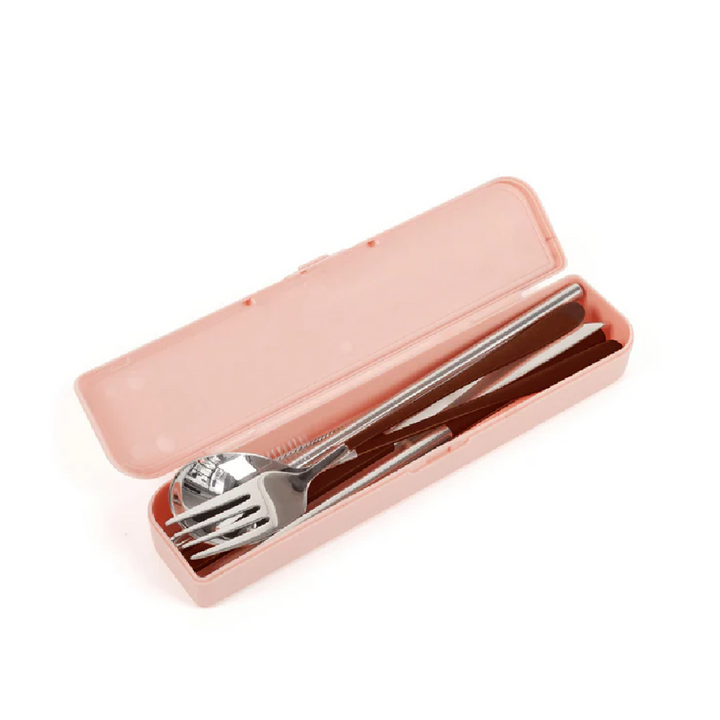 The Somewhere Co. Cutlery Kit - Silver/Chocolate