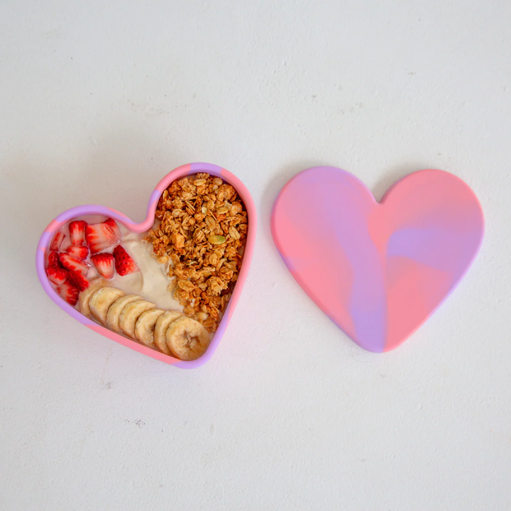 Silicone Large Snack Container - Love - Bubblegum