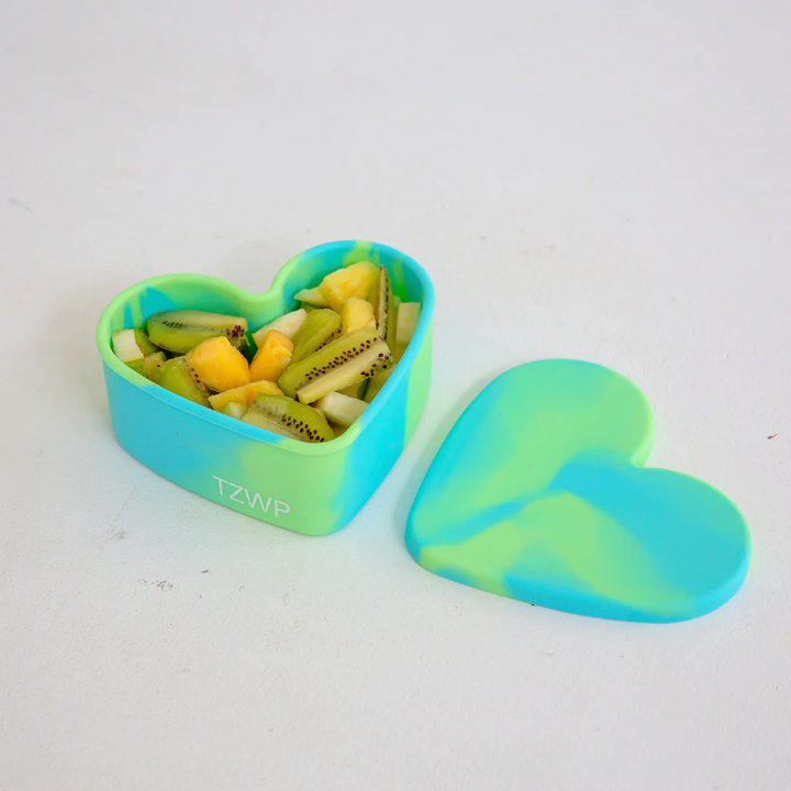 Silicone Large Snack Container - Love - Kiwi