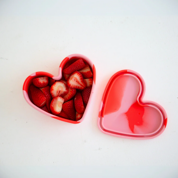 Silicone Large Snack Container - Love - Rose Jam