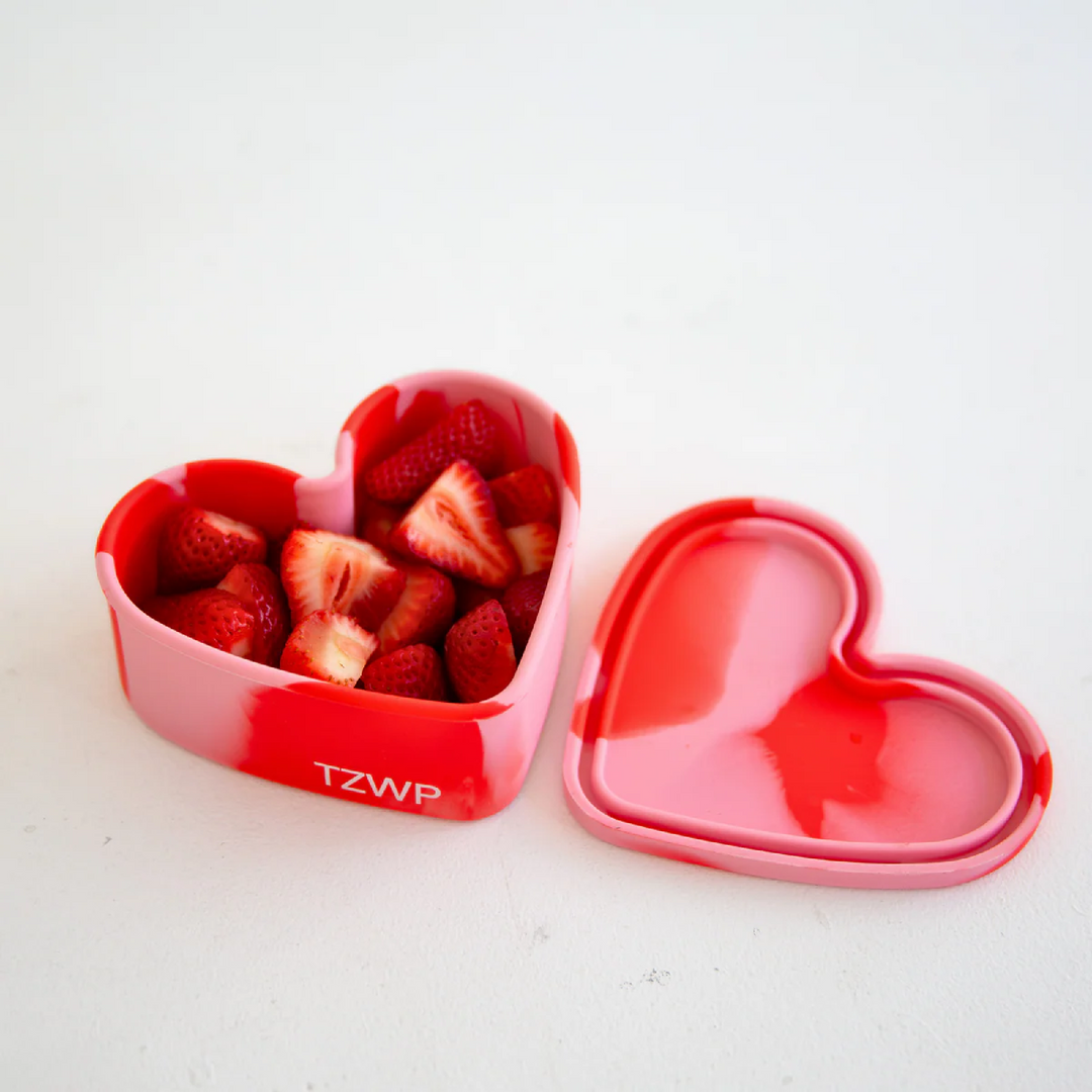 Silicone Large Snack Container - Love - Rose Jam