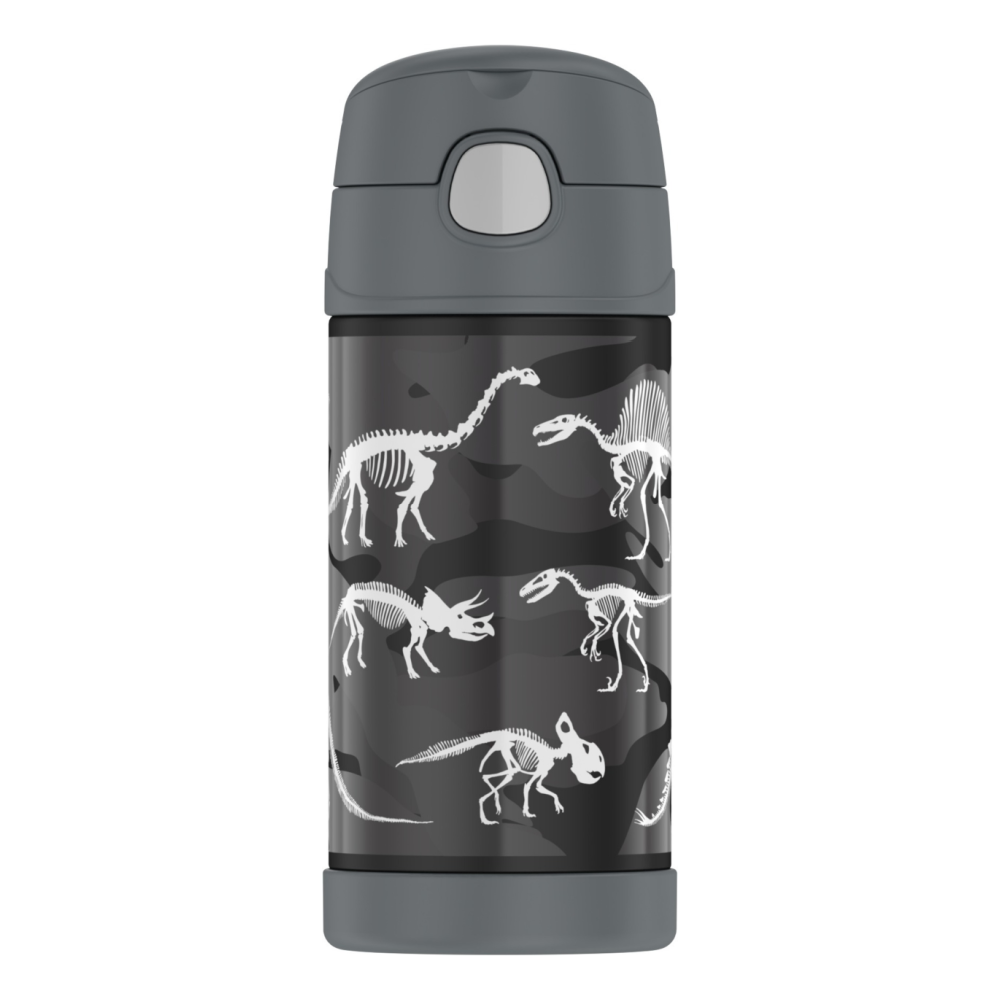 Thermos Funtainer Insulated Drink Bottle - Grey Dinosaur