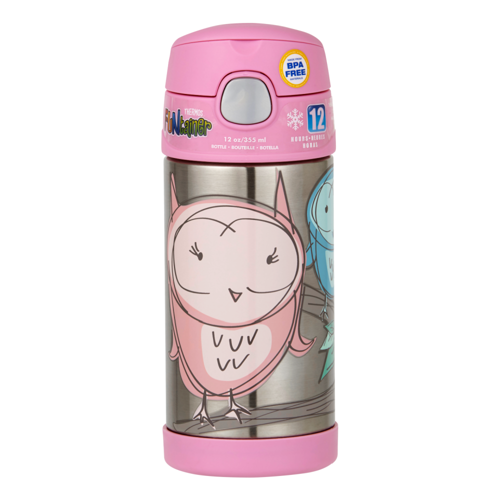 Thermos Funtainer Insulated Drink Bottle - Owl