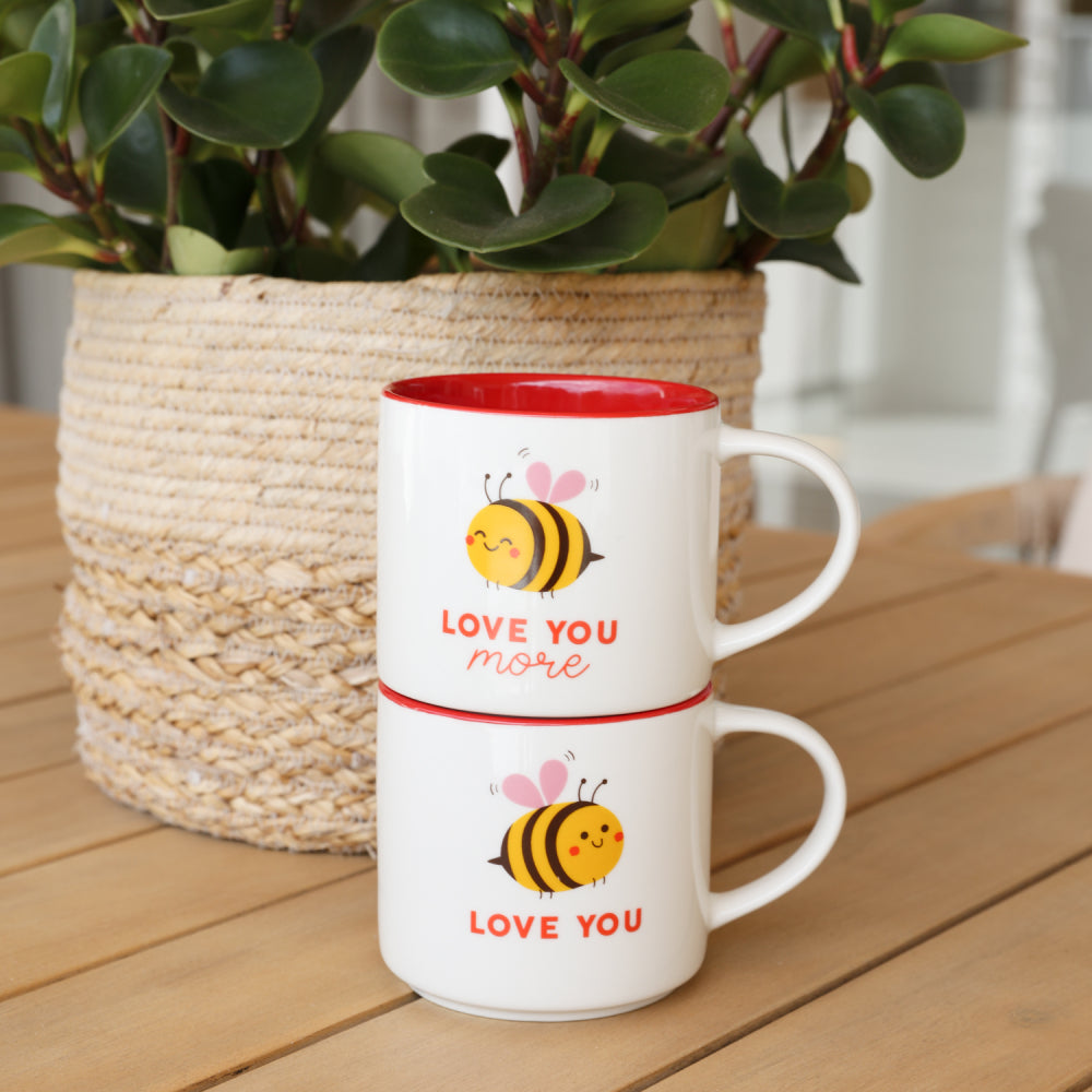 Valentine's Love You Bee Mug Set