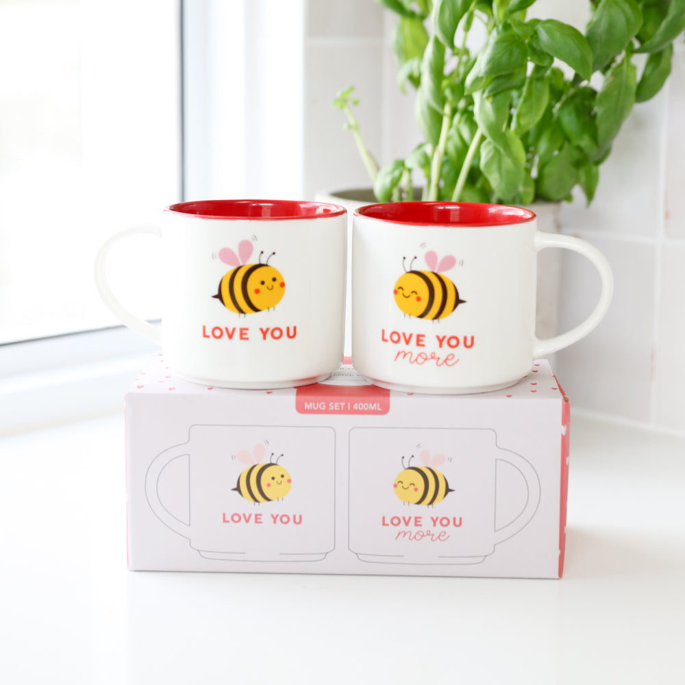 Valentine's Love You Bee Mug Set