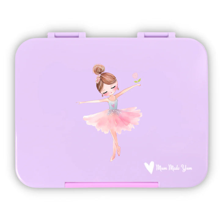 Mum Made Yum Large Bento Lunch Box - Violet Ballerina