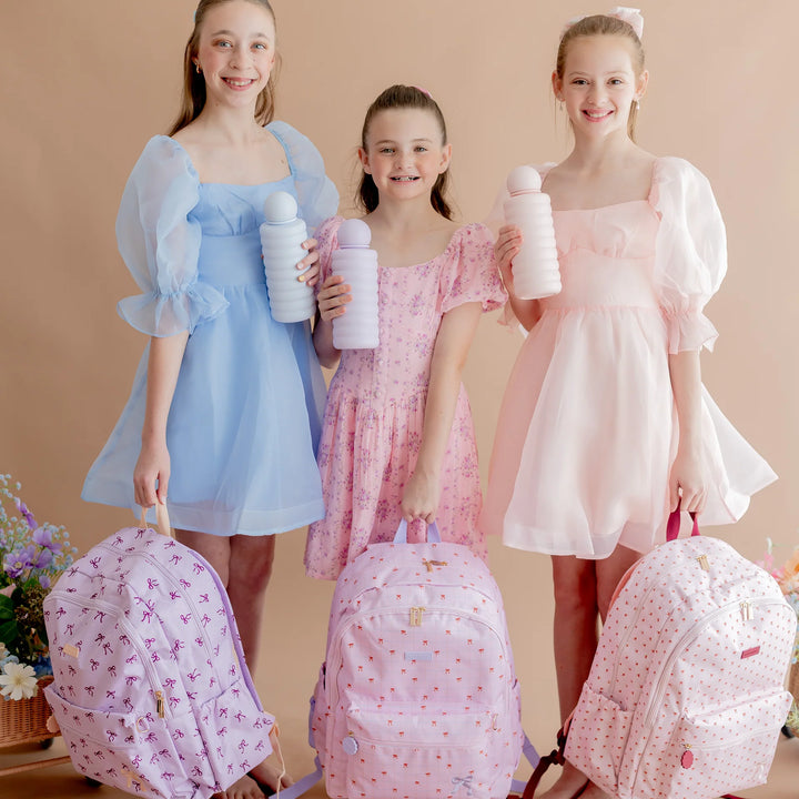 Fox & Fallow Campus Backpack - Pink Grid Bows