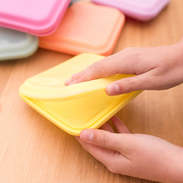 We Might Be Tiny Reusable Sandwich Pouchies - Fuchsia & Lemon