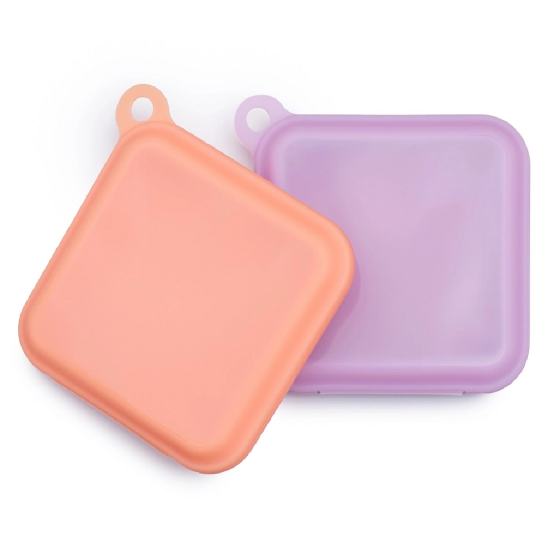 We Might Be Tiny Reusable Sandwich Pouchies - Purple & Tangerine