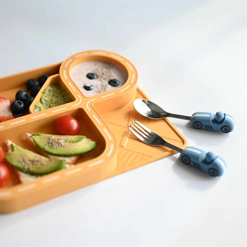 Zooli Children's Dinnerware Set - Butterscotch Racetrack