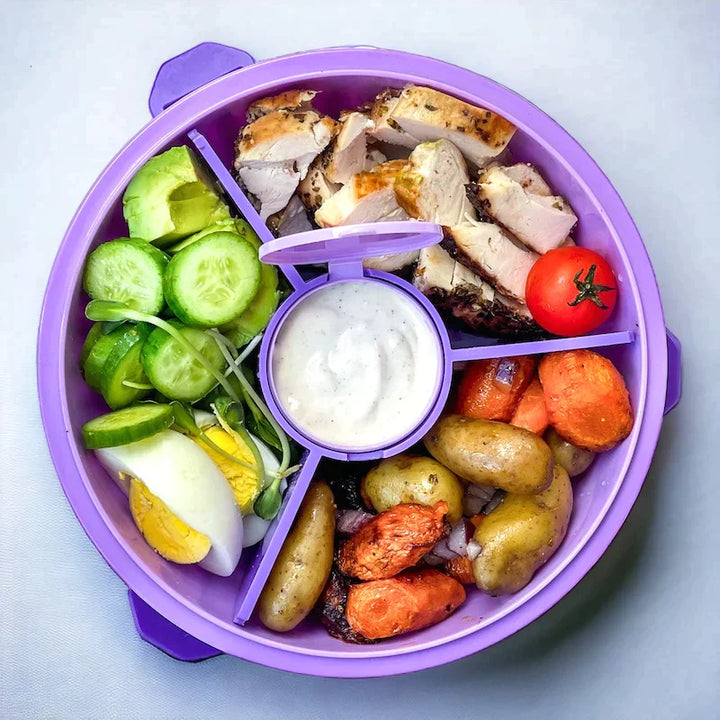 Yumbox Leakproof Divided Poke Salad Bowl - Guava Pink
