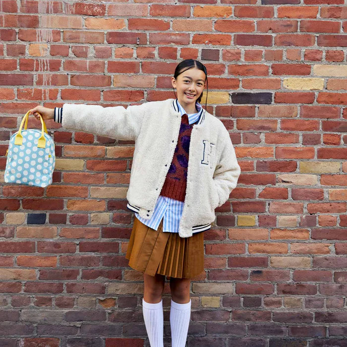 Fluf Zipper Lunch Bag - Dot Blue