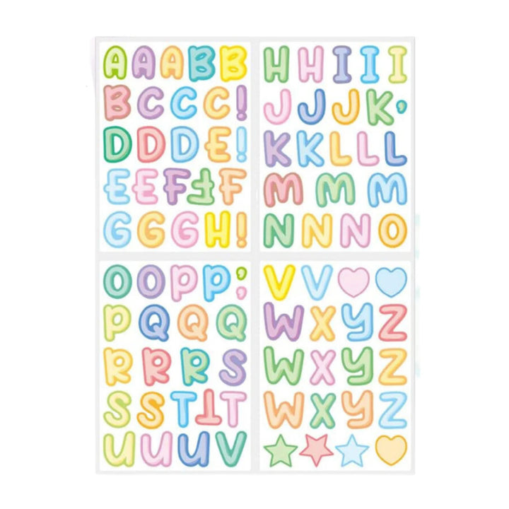 ABC Sticker Sheet - 90 Waterproof Stickers