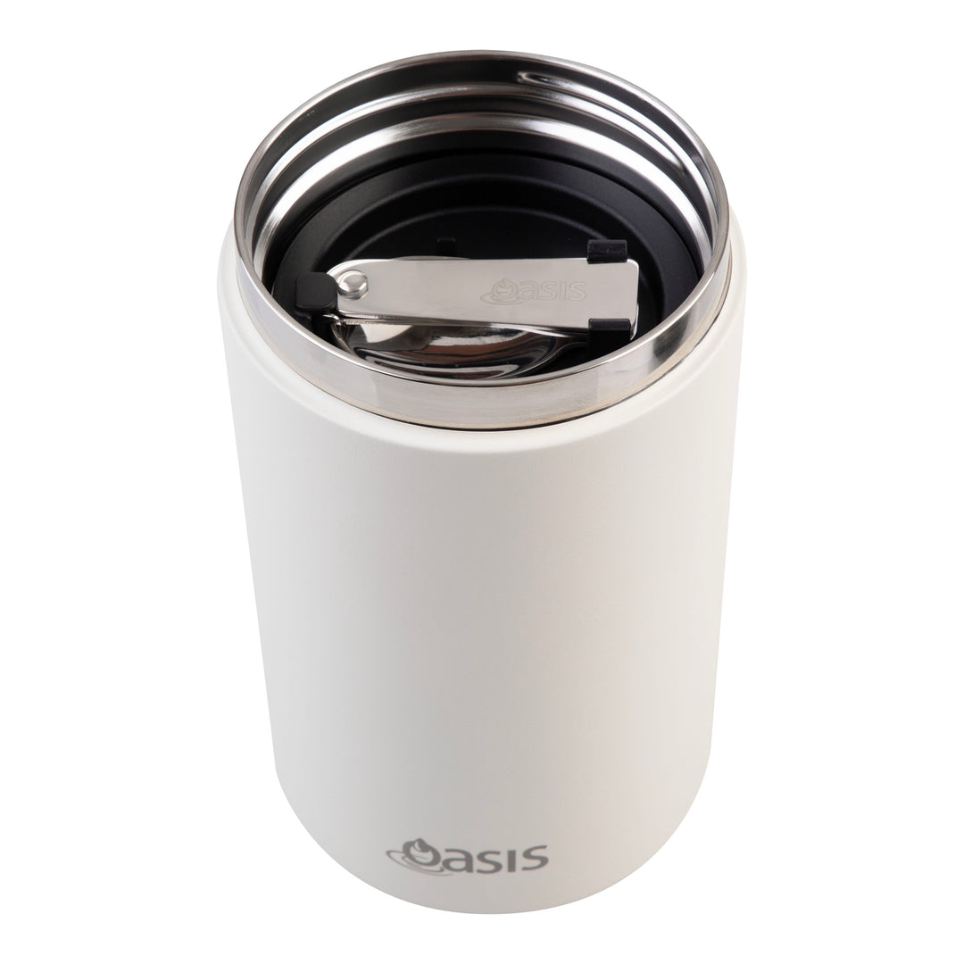 Oasis Insulated Food Jar With Handle & Spoon - 700ml - Alabaster