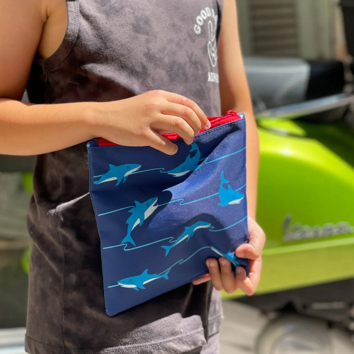 Yumbox Reusable Sandwich Bag 2pk - Blue Shark & Monsters