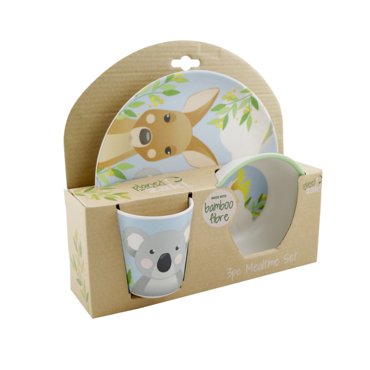 Australian Animals 3pc Bamboo Mealtime Set