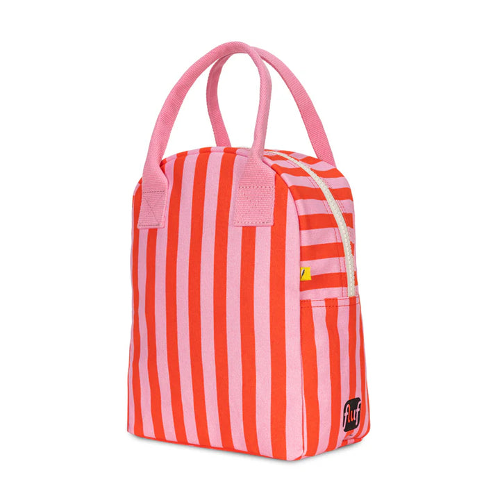 Fluf Zipper Lunch Bag - Awning Stripe Pink