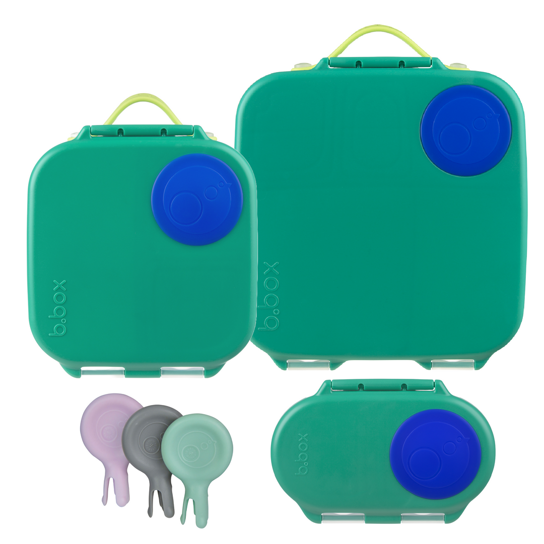 b.box Bento Large & Mini Lunch Box & Snack Box Bundle - Electric Jungle