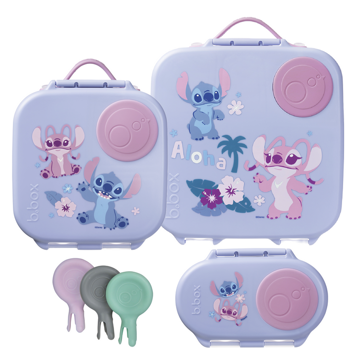 b.box Bento Large & Mini Lunch Box & Snack Box Bundle - Stitch