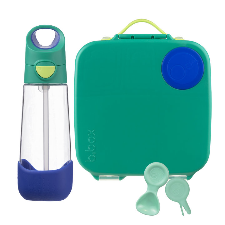b.box Large Lunch Box & Bottle Bundle - Electric Jungle
