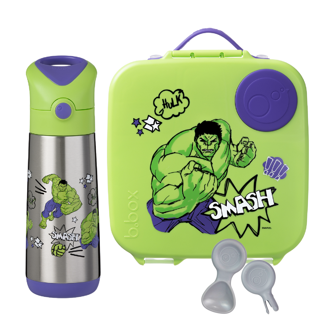 b.box Large Lunch Box & Large Bottle Bundle - Hulk
