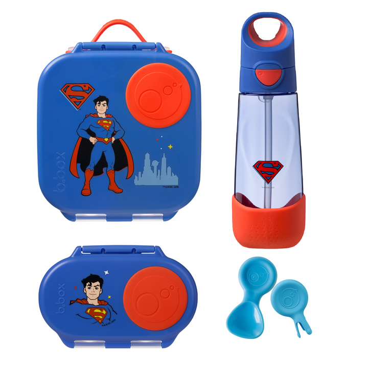 b.box Mini Lunch Box & Drink Bottle Bundle - Superman