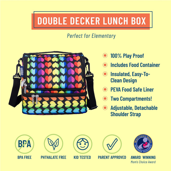 WIldkin Double Decker Lunch Bag - Rainbow Hearts