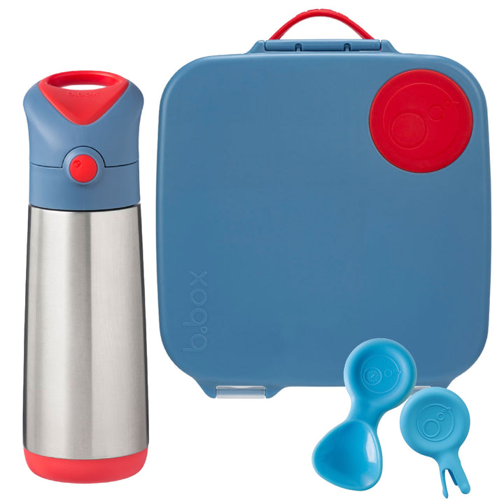 b.box Large Lunch Box & Large Bottle Bundle - Blue Blaze