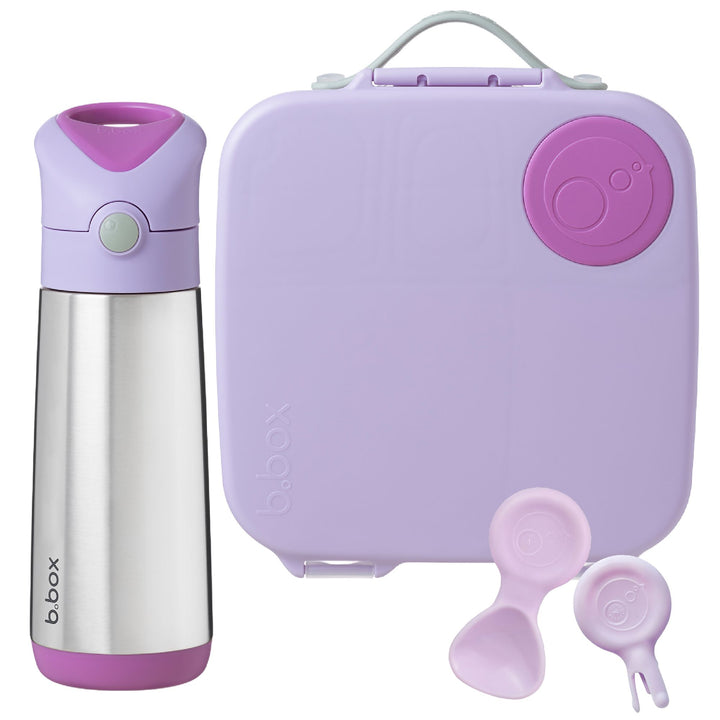 PRE-ORDER b.box Large Lunch Box & Large Bottle Bundle - Sugar Plum